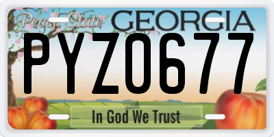 GA license plate PYZ0677