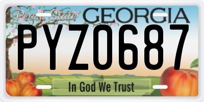 GA license plate PYZ0687