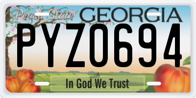 GA license plate PYZ0694
