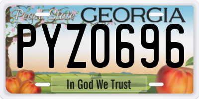 GA license plate PYZ0696