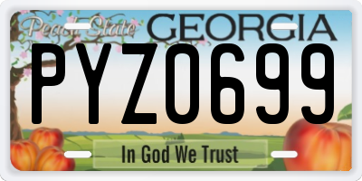 GA license plate PYZ0699