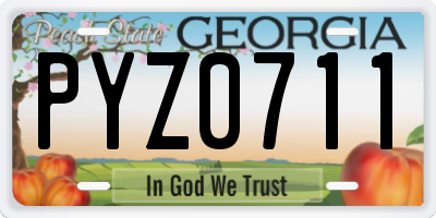 GA license plate PYZ0711