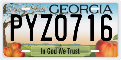 GA license plate PYZ0716