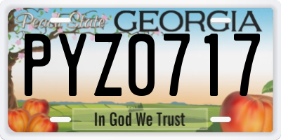 GA license plate PYZ0717