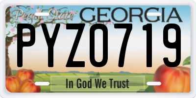 GA license plate PYZ0719