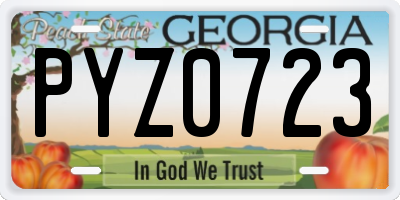 GA license plate PYZ0723