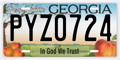 GA license plate PYZ0724