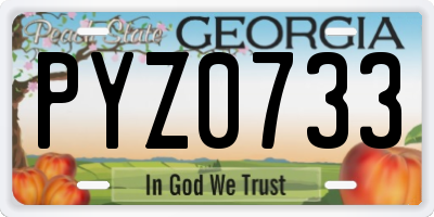 GA license plate PYZ0733