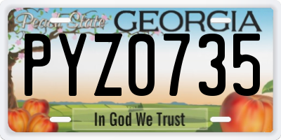 GA license plate PYZ0735