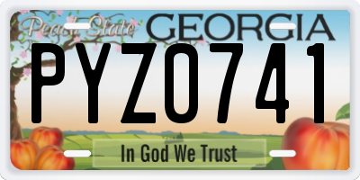 GA license plate PYZ0741