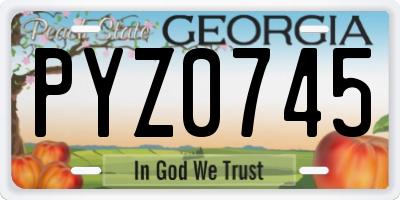 GA license plate PYZ0745