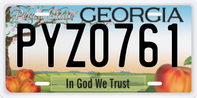 GA license plate PYZ0761