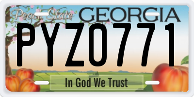 GA license plate PYZ0771