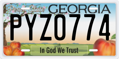 GA license plate PYZ0774