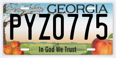 GA license plate PYZ0775