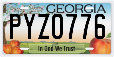 GA license plate PYZ0776