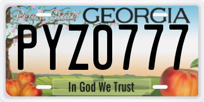 GA license plate PYZ0777