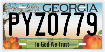 GA license plate PYZ0779