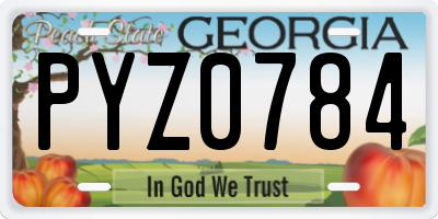 GA license plate PYZ0784