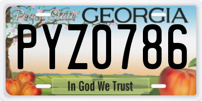 GA license plate PYZ0786