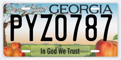 GA license plate PYZ0787