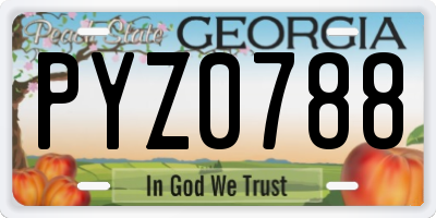 GA license plate PYZ0788