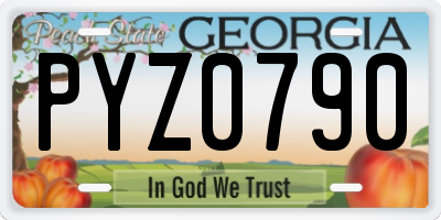 GA license plate PYZ0790