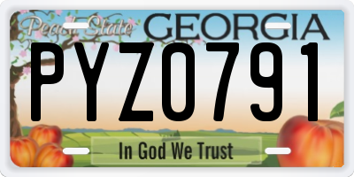 GA license plate PYZ0791