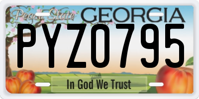 GA license plate PYZ0795