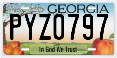 GA license plate PYZ0797
