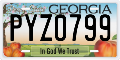 GA license plate PYZ0799