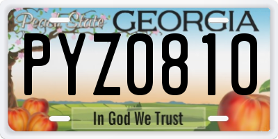 GA license plate PYZ0810