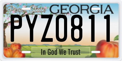 GA license plate PYZ0811