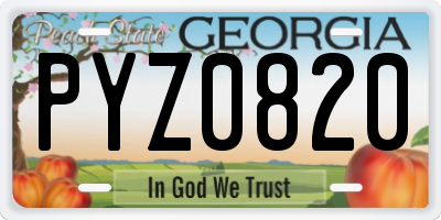 GA license plate PYZ0820