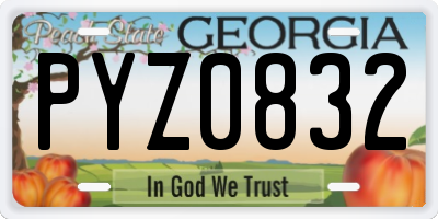 GA license plate PYZ0832