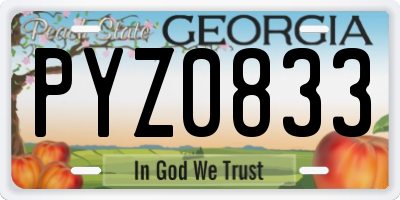GA license plate PYZ0833