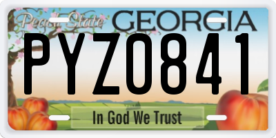 GA license plate PYZ0841