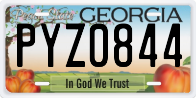 GA license plate PYZ0844