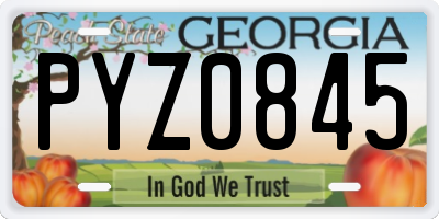 GA license plate PYZ0845