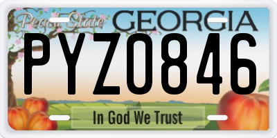 GA license plate PYZ0846