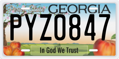 GA license plate PYZ0847