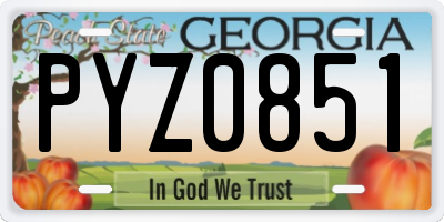 GA license plate PYZ0851