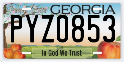 GA license plate PYZ0853