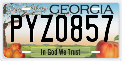 GA license plate PYZ0857