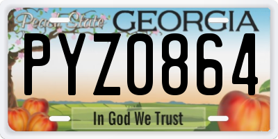 GA license plate PYZ0864