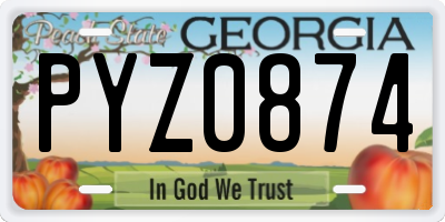 GA license plate PYZ0874