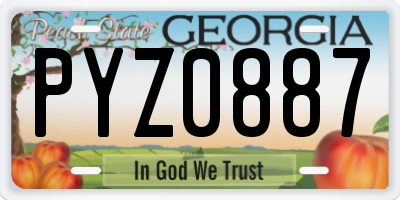GA license plate PYZ0887