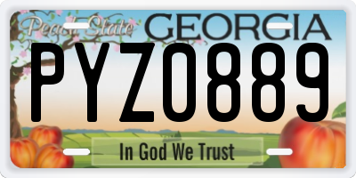 GA license plate PYZ0889