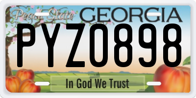 GA license plate PYZ0898