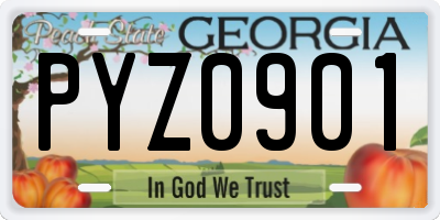 GA license plate PYZ0901
